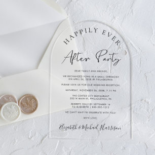 Invitations En Acrylique Réception de mariage élégant à l'arcigraphie