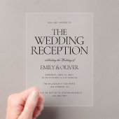 Invitations En Acrylique Réception de mariage élégant Texte noir clair (In situ (ordinateur de poche))