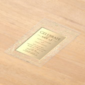 Invitations En Acrylique Réception de mariage élégante florale or (Poser)