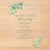 Invitations En Acrylique Réception De Mariage Eucalyptus (Recto)