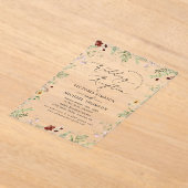 Invitations En Acrylique Réception De Mariage Florale Boho Moderne (Poser)