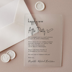 Invitations En Acrylique Réception de mariage moderne et heureux pour toujo