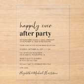 Invitations En Acrylique Réception De Mariage Moderne Minimale (Recto)