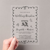 Invitations En Acrylique Réception De Mariage Tiré À La Main (In situ (ordinateur de poche))