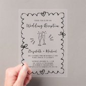 Invitations En Acrylique Réception De Mariage Tiré À La Main (In situ (ordinateur de poche))