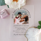Invitations En Acrylique Réception Mariage Photo Arc Moderne Chic