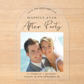 Invitations En Acrylique Réception Mariage Photo Chic Enregistrer La Date (Recto)