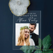 Invitations En Acrylique Réception Mariage Photo Chic Enregistrer La Date