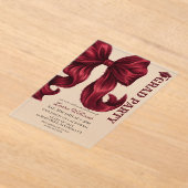 Invitations En Acrylique Red Bow Graduation (Poser)