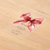 Invitations En Acrylique Red Bow Ribbon 16th Birthday (or any year) (Poser)