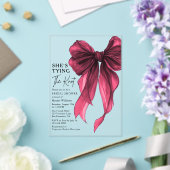 Invitations En Acrylique Red Bow She's Tying The Knot Bridal Shower (Insitu (Mariage))