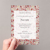 Invitations En Acrylique Red Cream Leopard Animal Print Birthday (In situ (ordinateur de poche))