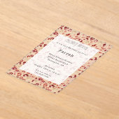 Invitations En Acrylique Red Cream Leopard Animal Print Birthday (Poser)