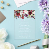 Invitations En Acrylique Red Flowers, Pink Flowers, First Holy Communion (Insitu (Mariage))