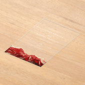 Invitations En Acrylique Red Gold Agate Élégant Mariage moderne (Poser)