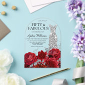Invitations En Acrylique Red Roses Diamond Gown 50th Birthday Party Arch (Insitu (Mariage))