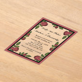 Invitations En Acrylique Red Roses Frame Image with Light Red Cloud Wedding (Poser)