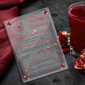 Invitations En Acrylique Red Ruby Diamond 40e anniversaire de Mariage