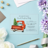 Invitations En Acrylique Red Truck Annual Script Christmas Holiday Party (Insitu (Mariage))