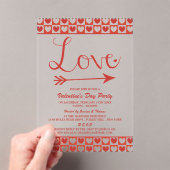 Invitations En Acrylique Red & White Love Hearts Saint Valentin (In situ (ordinateur de poche))