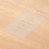 Invitations En Acrylique Refined Gold Calligraphy (Poser)