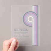 Invitations En Acrylique Refined Lines Geometric Wedding Violet ID983 (In situ (ordinateur de poche))