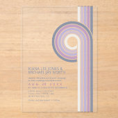 Invitations En Acrylique Refined Lines Geometric Wedding Violet ID983 (Recto)
