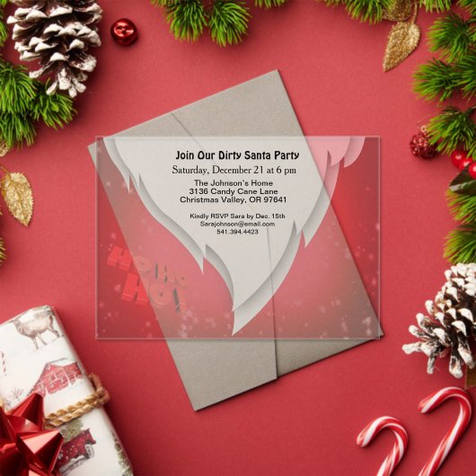 Invitations En Acrylique Rejoignez notre Dirty Père Noël Party avec Père No (Insitu (vacances))