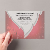 Invitations En Acrylique Rejoignez notre Dirty Père Noël Party avec Père No (In situ (ordinateur de poche))
