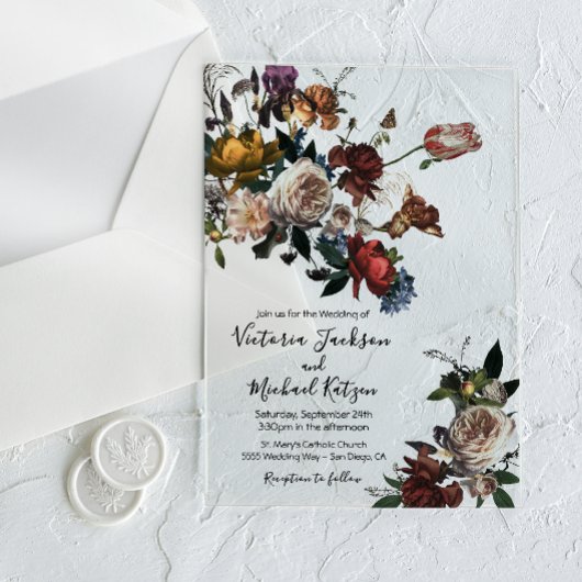 Invitations En Acrylique Rembrandt Floral Light & Airy Mariage