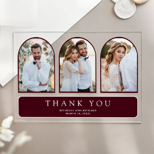 Invitations En Acrylique Remerciement de mariage photo 3 Minimal Arch Bourg