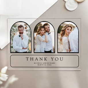 Invitations En Acrylique Remerciement de mariage photo Minimal Arch 3