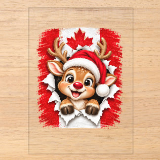Invitations En Acrylique Renne de Noël canadien
