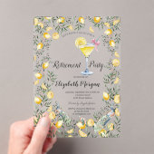 Invitations En Acrylique Retrait de cocktail Citrons Peacock (In situ (ordinateur de poche))