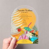 Invitations En Acrylique Retraite Adieu Tropical Beach Cocktail Party (In situ (ordinateur de poche))