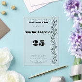 Invitations En Acrylique Retraite minimaliste moderne marguerite noir (Insitu (Mariage))