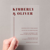 Invitations En Acrylique Retro Abstrait Terrain Terracotta Orange Mariage (In situ (ordinateur de poche))