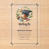 Invitations En Acrylique Retro Brunch Graduation Party (Recto)