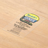 Invitations En Acrylique Retro les années 50 Diner Sock Hop Anniversaire Th (Poser)