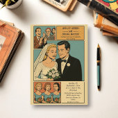 Invitations En Acrylique Retro Whimsical Romantic Bride Groom Comic Mariage