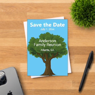 Invitations En Acrylique Réunion de famille, Sauvegarder la date avec arbre