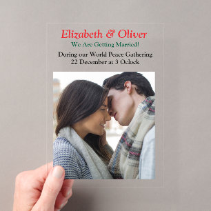 Invitations En Acrylique Réunion de Noël pour la paix