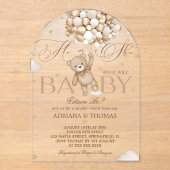 Invitations En Acrylique Révélation du genre de l'ours (Recto)