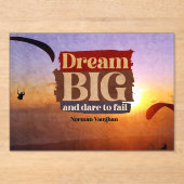 Invitations En Acrylique Rêver Gros Et Oser Échouer (Recto)