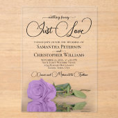 Invitations En Acrylique Rien De Fancy Just Love Lilac Purple Rose Mariage (Recto)