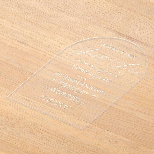 Invitations En Acrylique Rien De Fancy Just Love Mariage intime (Poser)