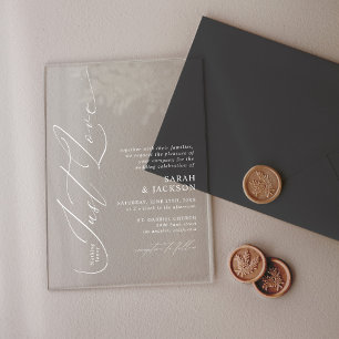 Invitations En Acrylique Rien De Fancy Just Love, Mariage minimaliste moder