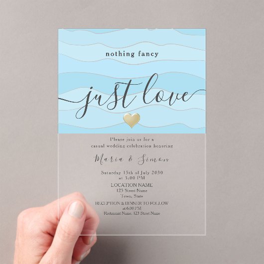 Invitations En Acrylique Rien De Fancy Just Love Mariage Réception (In situ (ordinateur de poche))