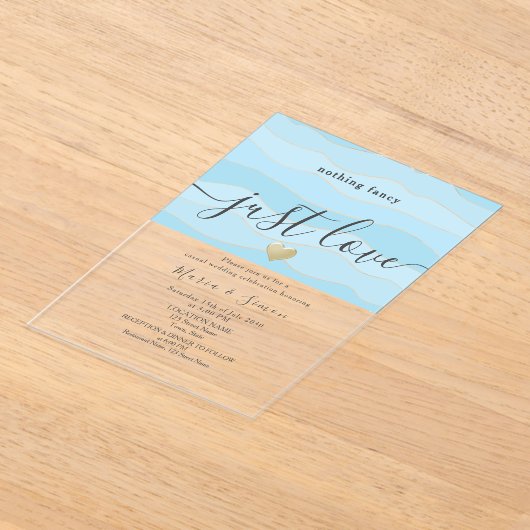 Invitations En Acrylique Rien De Fancy Just Love Mariage Réception (Poser)