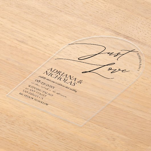 Invitations En Acrylique Rien De Fancy Just Love Modern Mariage (Poser)